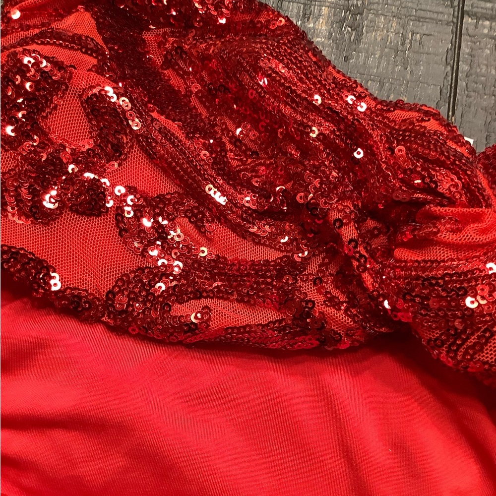 Lucy in the Sky HOCO Red Mini Dress with Sequins - Picture 8 of 8